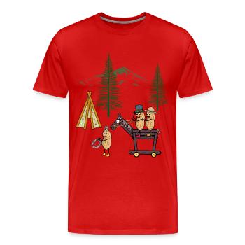 Cacahuètes Cacahuètes Wild West Rider Tipi Nature - T-shirt bio Premium Homme - rouge - Devant - Damien (186cm)