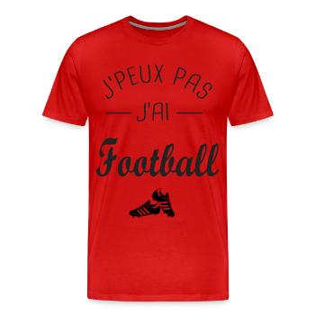 J'peux pas j ai Football joueur footballeur foot - T-shirt bio Premium Homme - rouge - Devant - Damien (186cm)