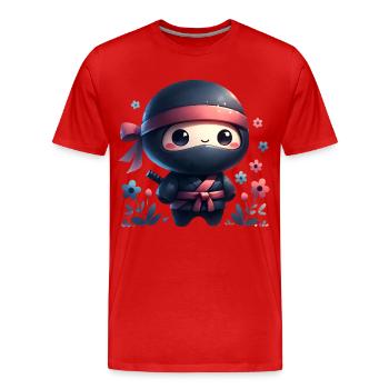 Ninja - Men's Premium Organic T-Shirt - red - Front - Damien (186cm)
