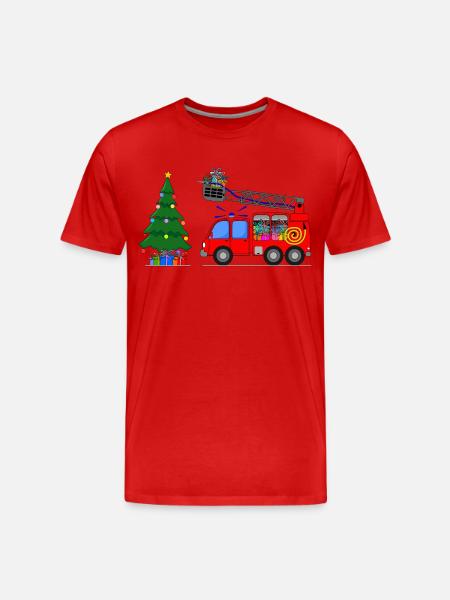 Fire truck Christmas - Men's Premium Organic T-Shirt - red