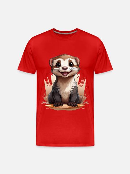 Ferret - Men's Premium Organic T-Shirt - red