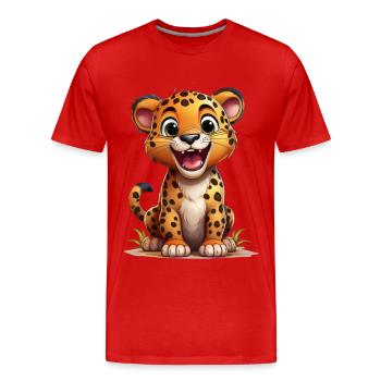 Jaguar - T-shirt bio Premium Homme - rouge - Devant - Damien (186cm)