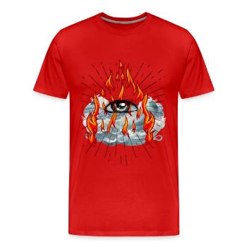 Illuminati Eye God Messiah Jesus - Men's Premium Organic T-Shirt - red - Front - Damien (186cm)