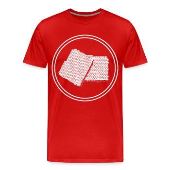 Abeille Miel Nid d’abeille - T-shirt bio Premium Homme - rouge - Devant - Damien (186cm)