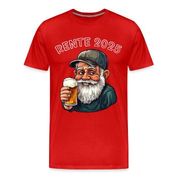Rente 2025 lustiges verdientes Ruhestands - Männer Premium Bio T-Shirt - Rot - Vorne - Damien (186cm)