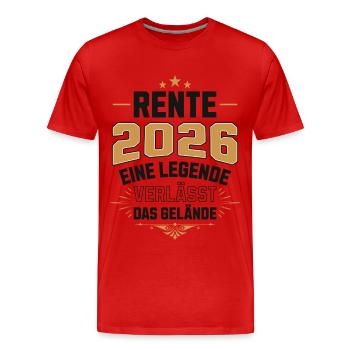 Rente 2026 Rentner Rentnerin Legende Ruhestand - Männer Premium Bio T-Shirt - Rot - Vorne - Damien (186cm)