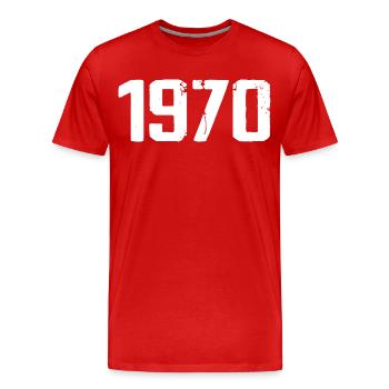 1970 - Men's Premium Organic T-Shirt - red - Front - Damien (186cm)