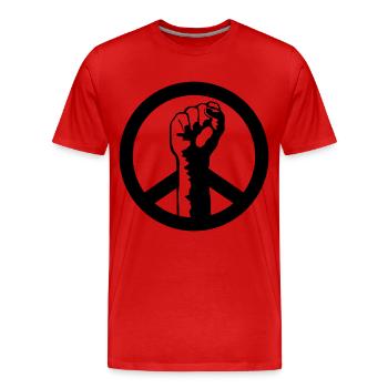 peace power - T-shirt bio Premium Homme - rouge - Devant - Damien (186cm)
