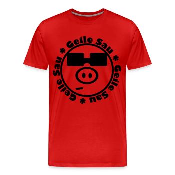 Geile Sau - Männer Premium Bio T-Shirt - Rot - Vorne - Damien (186cm)