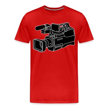 Caméra vidéo 2 - T-shirt bio Premium Homme - rouge - Devant - Damien (186cm)