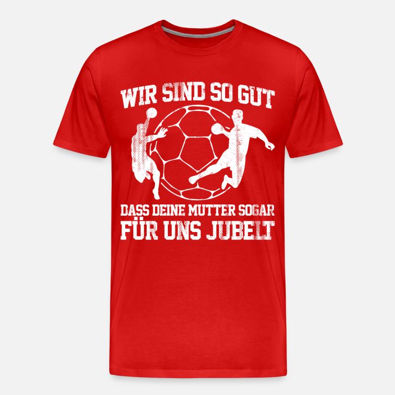 Handball - Mutter - Männer Premium Bio T-Shirt - Rot