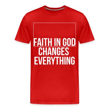 faith changes - Männer Premium Bio T-Shirt - Rot - Vorne - Damien (186cm)
