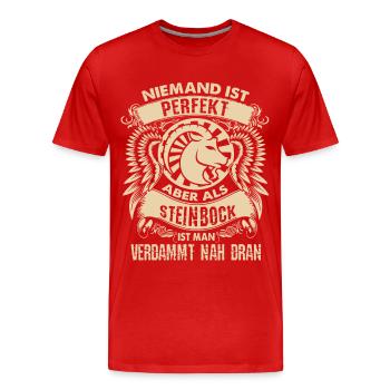 Signe du zodiaque Capricorne - est parfait - DE - T-shirt bio Premium Homme - rouge - Devant - Damien (186cm)