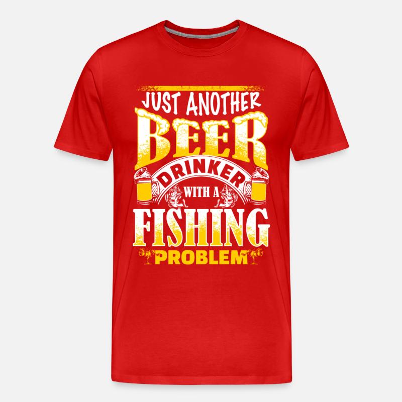 Beer Drinker - Fishing Problem - EN - Männer Premium Bio T-Shirt - Rot
