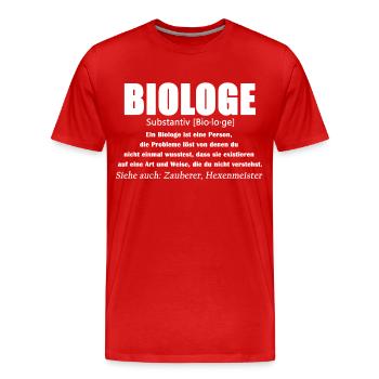 Biologe - Biologen Definition - Männer Premium Bio T-Shirt - Rot - Vorne - Damien (186cm)