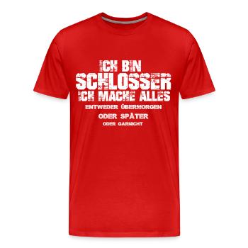 Schlosser - Männer Premium Bio T-Shirt - Rot - Vorne - Damien (186cm)