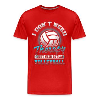 Volleyball - Therapy - Men's Premium Organic T-Shirt - red - Front - Damien (186cm)