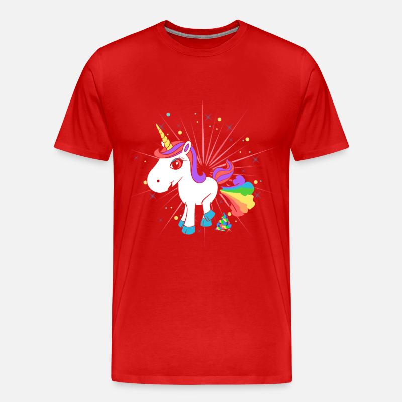 Pupsendes Einhorn - Männer Premium Bio T-Shirt - Rot
