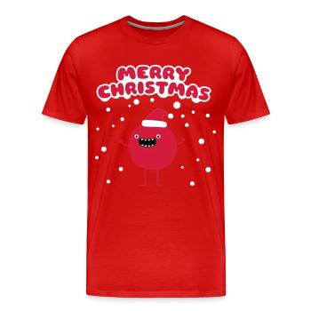 Funny Santa Claus - Merry Christmas - T-shirt bio Premium Homme - rouge - Devant - Damien (186cm)