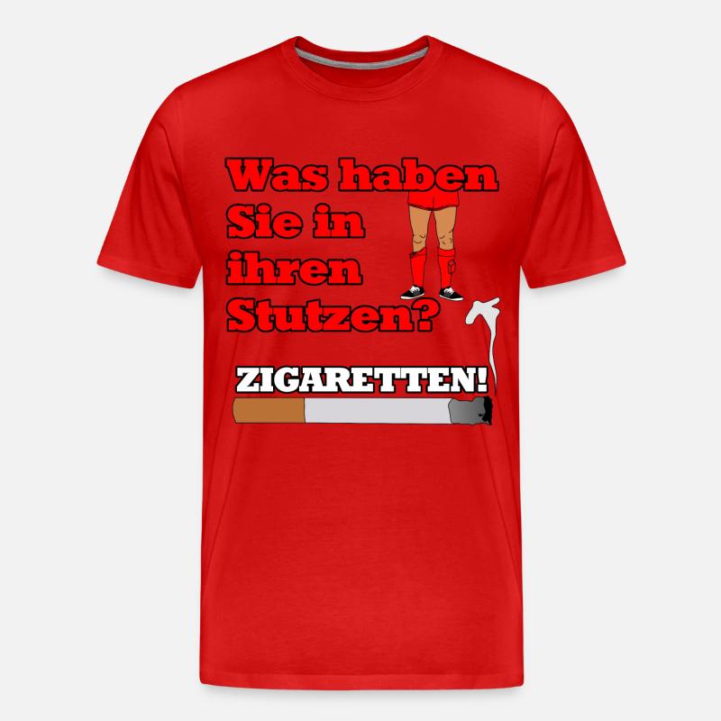 "Zigaretten in den Stutzen" - Geschenkidee - Männer Premium Bio T-Shirt - Rot