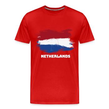 Niederlande Holland Fahne Flagge - Männer Premium Bio T-Shirt - Rot - Vorne - Damien (186cm)