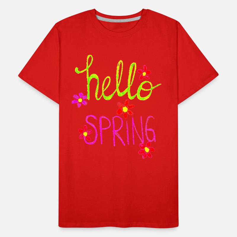 Hello Spring Springtime I love Spring Spring Men's Premium Organic T-Shirt