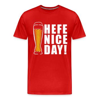 Hefe nice Day! Weizen Geschenkidee - Männer Premium Bio T-Shirt - Rot - Vorne - Damien (186cm)