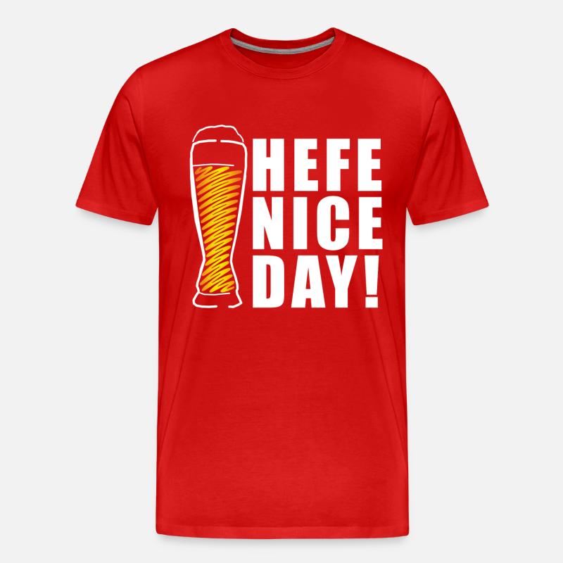 Hefe nice Day! Weizen Geschenkidee - Männer Premium Bio T-Shirt - Rot