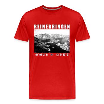 Reinebringen auf den Lofoten in Norwegen - Männer Premium Bio T-Shirt - Rot - Vorne - Damien (186cm)