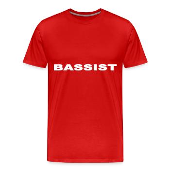 Bassiste T-shirt - T-shirt bio Premium Homme - rouge - Devant - Damien (186cm)