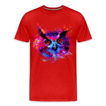 gxp hibou violet bleu parfait - T-shirt bio Premium Homme - rouge - Devant - Damien (186cm)