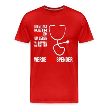 Blutspender - Männer Premium Bio T-Shirt - Rot - Vorne - Damien (186cm)