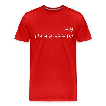 BE DIFFERENT Be different saying sayings gift - Men's Premium Organic T-Shirt - red - Front - Damien (186cm)
