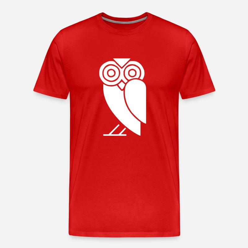 Comic Eule - Männer Premium Bio T-Shirt - Rot