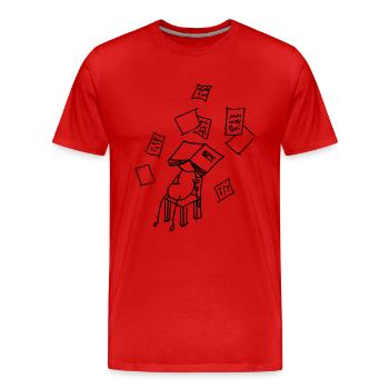 krank oder Schule - Männer Premium Bio T-Shirt - Rot - Vorne - Damien (186cm)