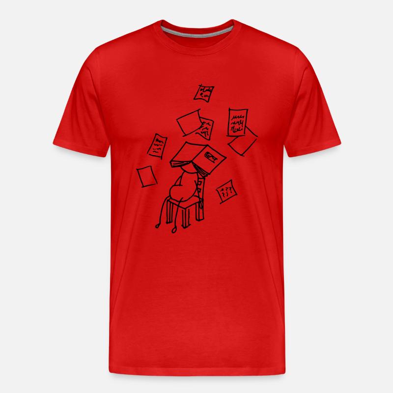 krank oder Schule - Männer Premium Bio T-Shirt - Rot