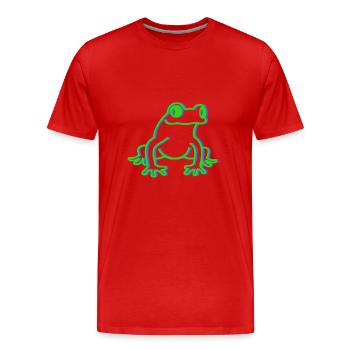 Frog frog green blue - Men's Premium Organic T-Shirt - red - Front - Damien (186cm)
