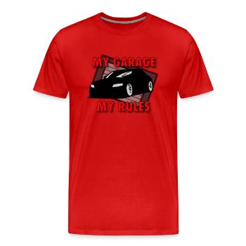 My Garage My Rules schwarz/rot - Männer Premium Bio T-Shirt - Rot - Vorne - Damien (186cm)