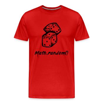 Math.random () #BLACK - T-shirt bio Premium Homme - rouge - Devant - Damien (186cm)