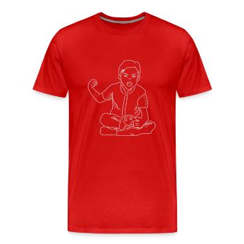 Idée de cadeau de console de jeu vidéo de joueur en colère - T-shirt bio Premium Homme - rouge - Devant - Damien (186cm)