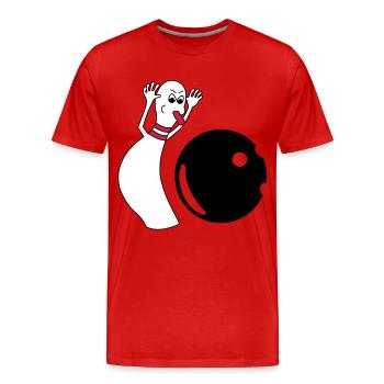 Bowling Pin - Männer Premium Bio T-Shirt - Rot - Vorne - Damien (186cm)