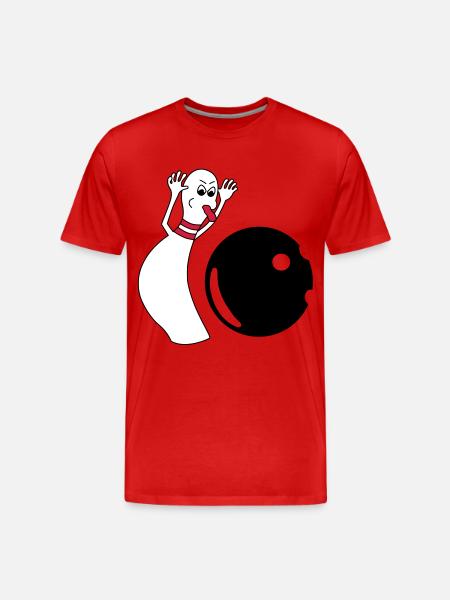 Bowling Pin - Männer Premium Bio T-Shirt - Rot