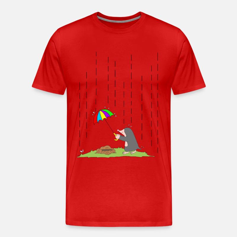 maulwurf - Männer Premium Bio T-Shirt - Rot