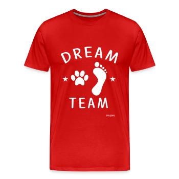 Dream Team Chat - T-shirt bio Premium Homme - rouge - Devant - Damien (186cm)