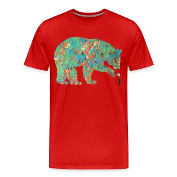 bär mit schneeglöckchen e 4 - Männer Premium Bio T-Shirt - Rot - Vorne - Damien (186cm)