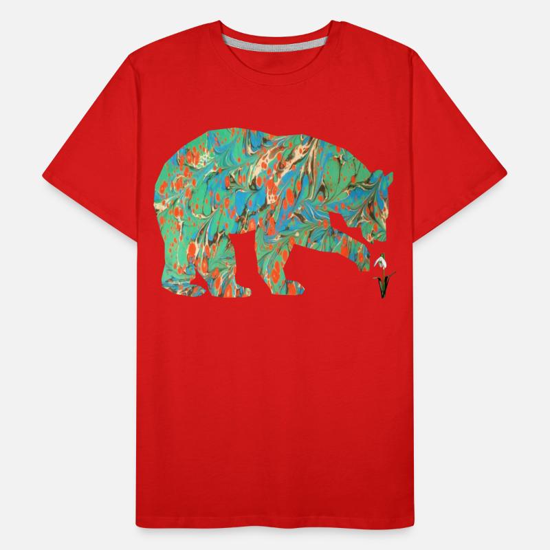 bär mit schneeglöckchen e 4 Männer Premium Bio T-Shirt