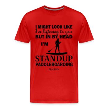 SUP Stand Up Paddling Gift Sport Board Water - Men's Premium Organic T-Shirt - red - Front - Damien (186cm)