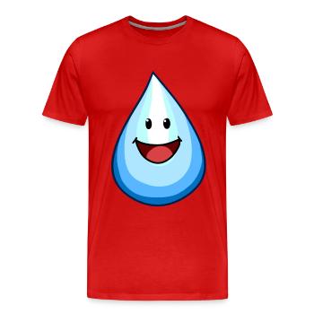 Wasser Wassertropfen Tropfen Regentropfen Regen - Männer Premium Bio T-Shirt - Rot - Vorne - Damien (186cm)