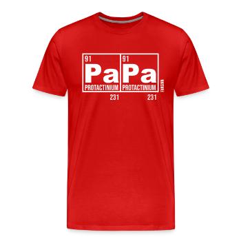 Papa Elemente Periodensystem Wissenschaft Geschenk - Männer Premium Bio T-Shirt - Rot - Vorne - Damien (186cm)