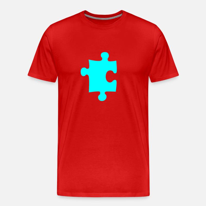 Puzzle - Männer Premium Bio T-Shirt - Rot